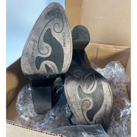 Cuadra Women Western Boots Black Leather Ankle Booties Size MEX25.5 US7.5 - Picture 8 of 13